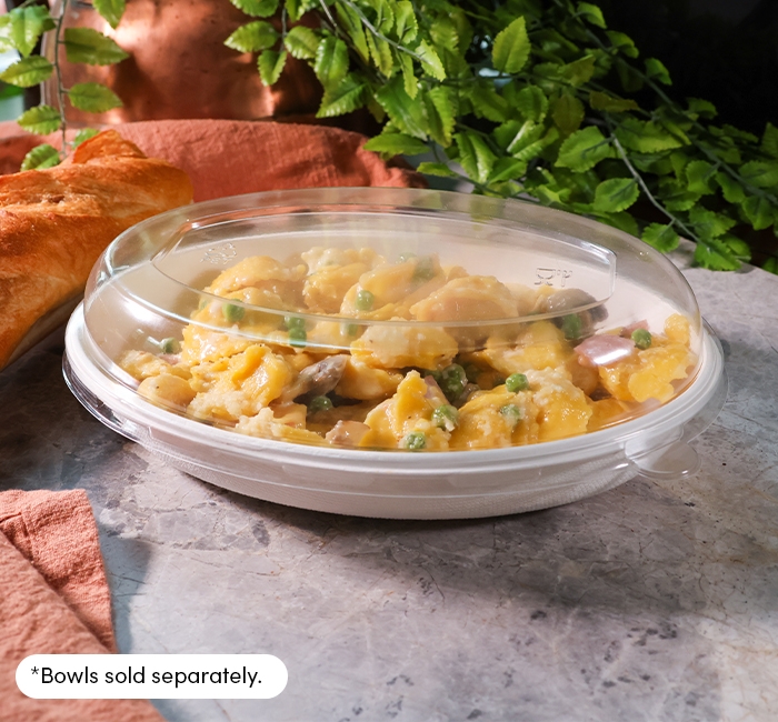 KITCH 24/7 Clear Compostable Oval Lid for 32 Ounce Bowl -- 300 per case