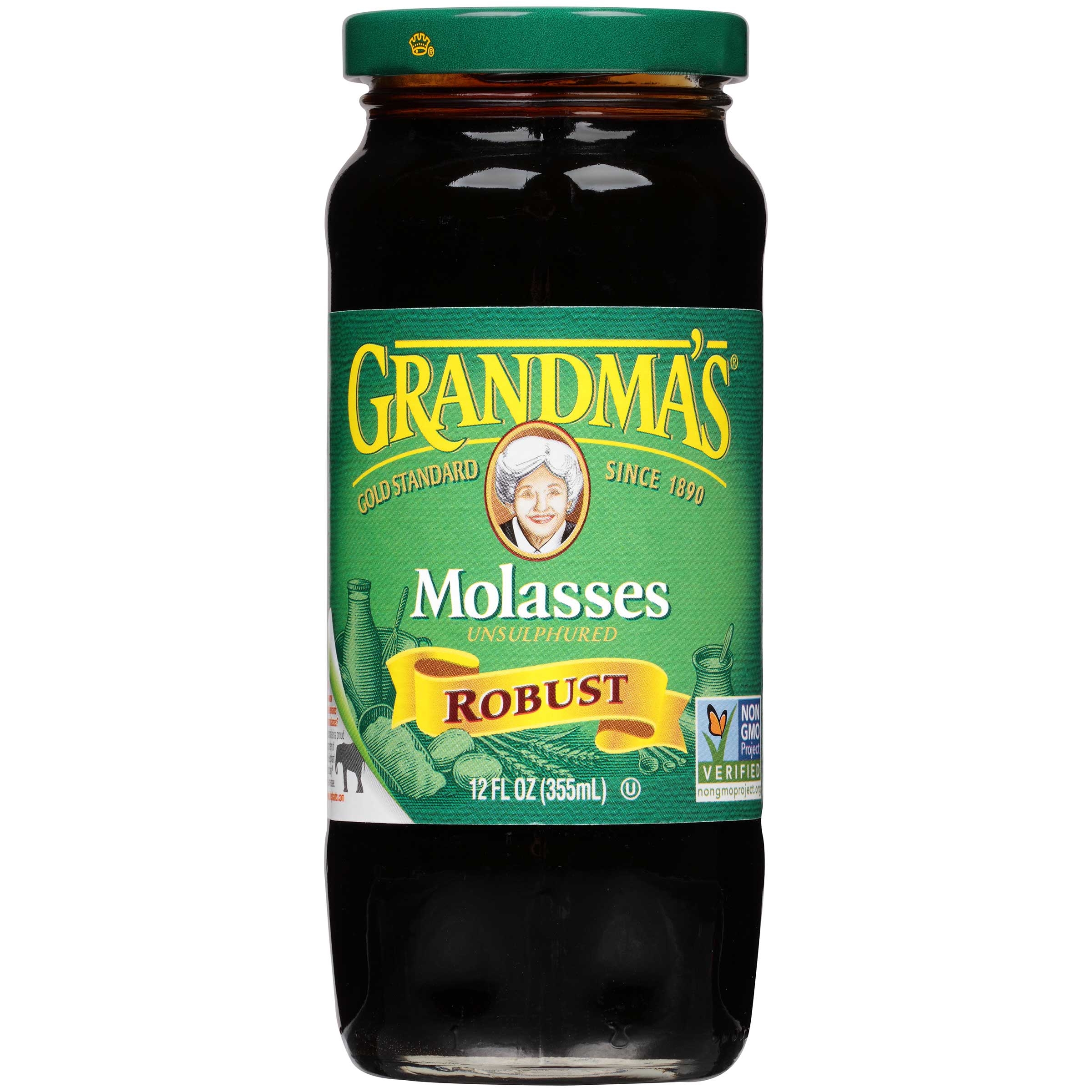 Grandma Unsulphured Green Label Baking Molasses,  12 Ounce -- 12 per Case