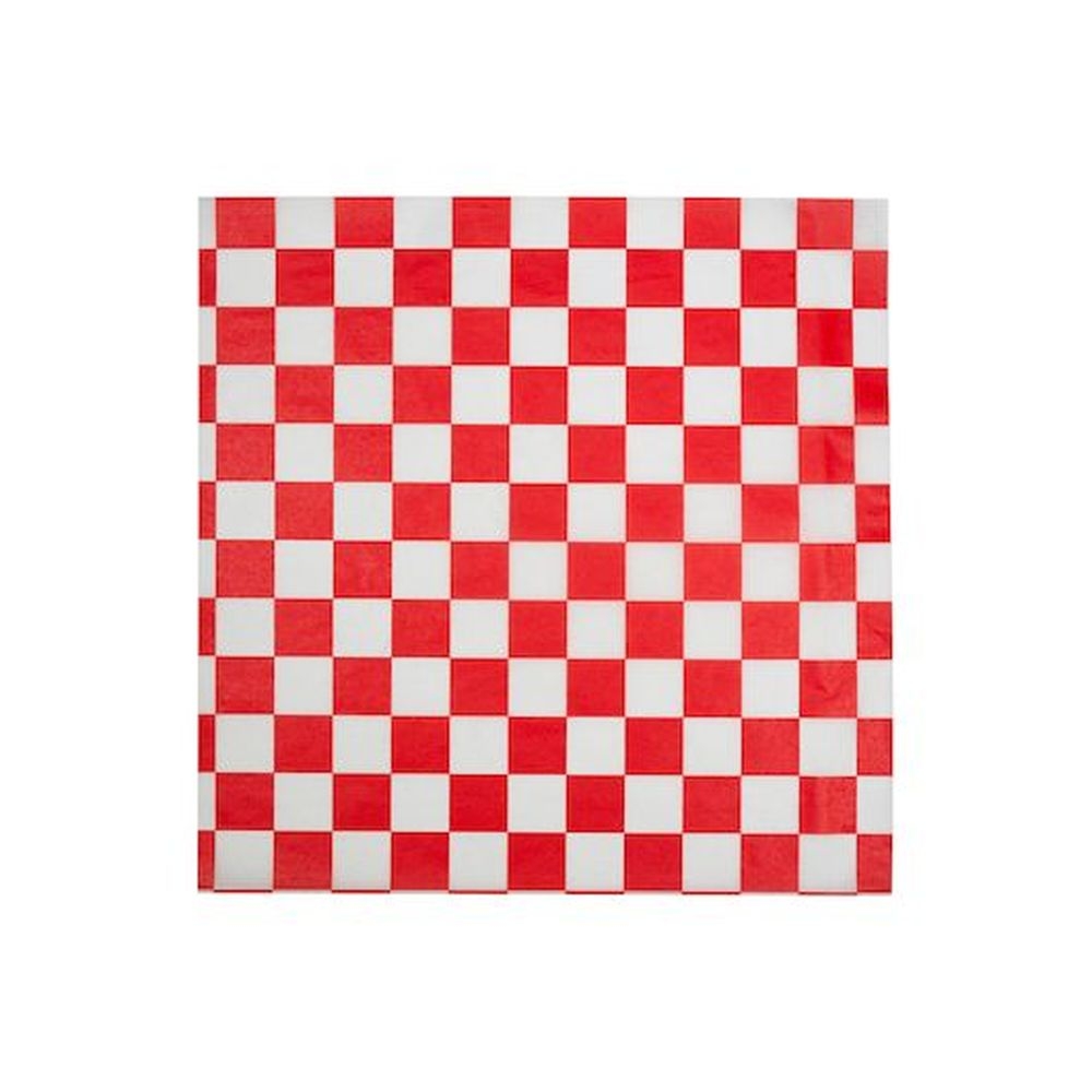 Durable Packaging 12 x 12 inch Red Check Wax Sheet, 1000 count - 2 per case