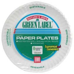 AJM Packaging White Paper Round Uncoated Plate, 9 inch Diameter -- 1000 per case