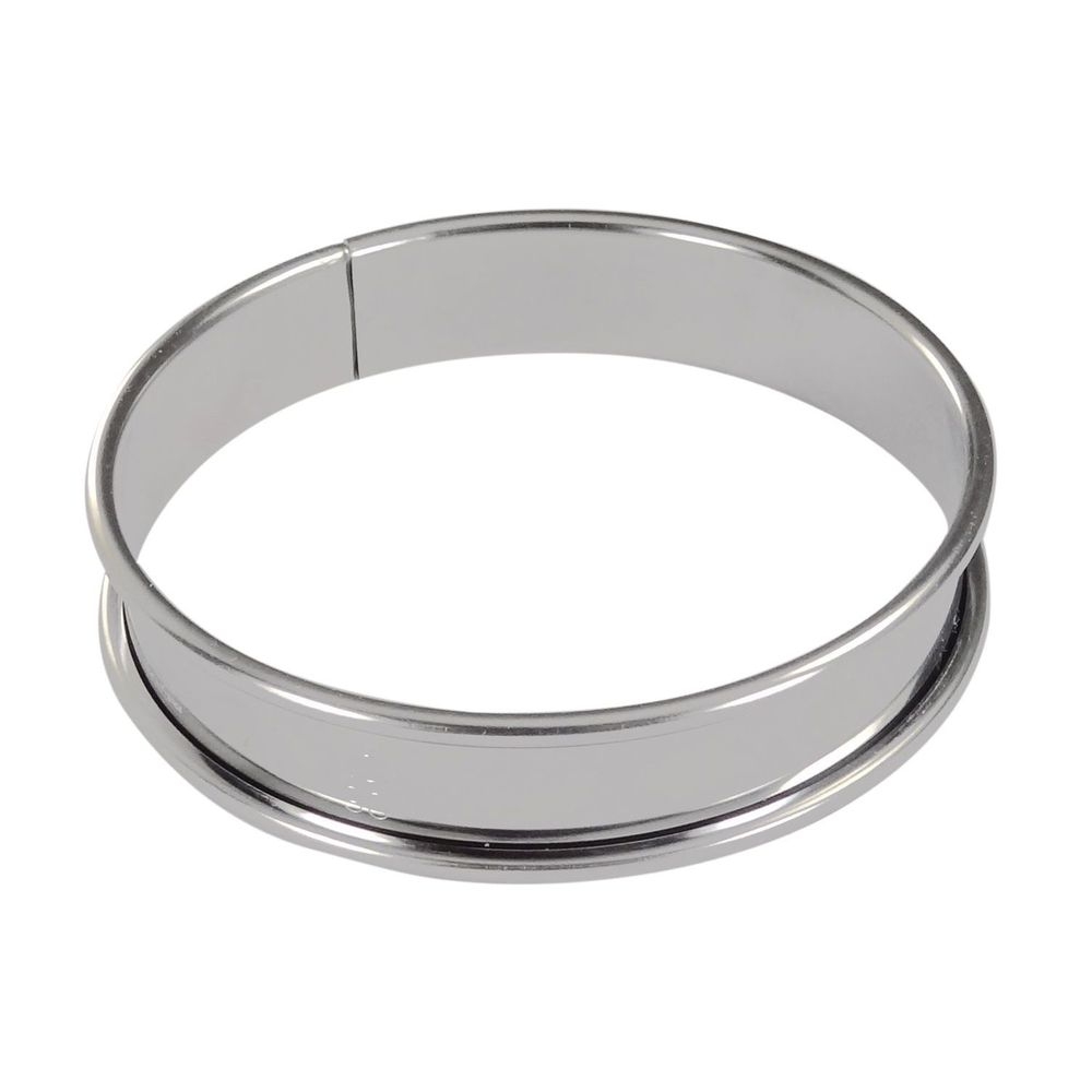 Gobel Stainless Steel Four Square Tart Rings Set, 3.5 inch x 0.8 inch Height Cavity