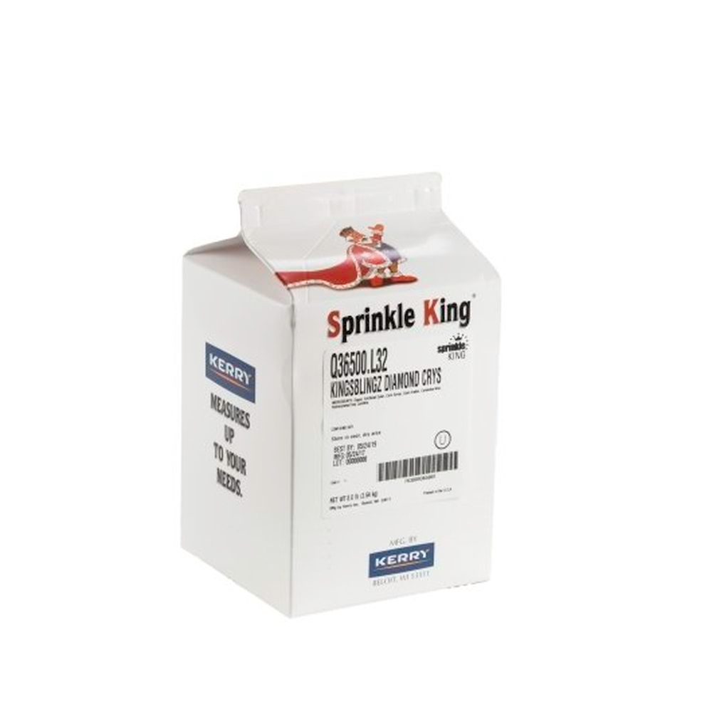 Sprinkle King White Clear Sugar Diamond Crystals, 8 Pound -- 4 per case