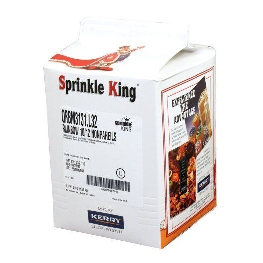 Sprinkle King Rainbow 10/12 Non Pareils, 8 Pound -- 4 per case