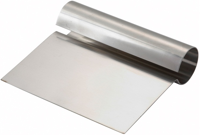 Winco Stainless Steel Dough Scraper with Handle, 5.25 x 4.25 inch -- 12 per case
