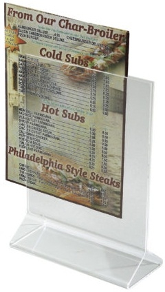 Winco Acrylic Double-Sided Clear Menu Stand, 5 x 7 inch -- 12 per case