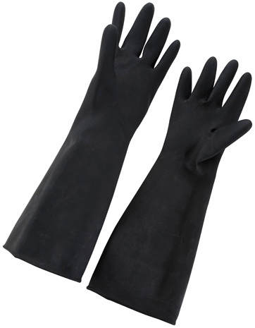 Winco Large Black Natural Latex Gloves, 10 x 18 inch -- 12 per case