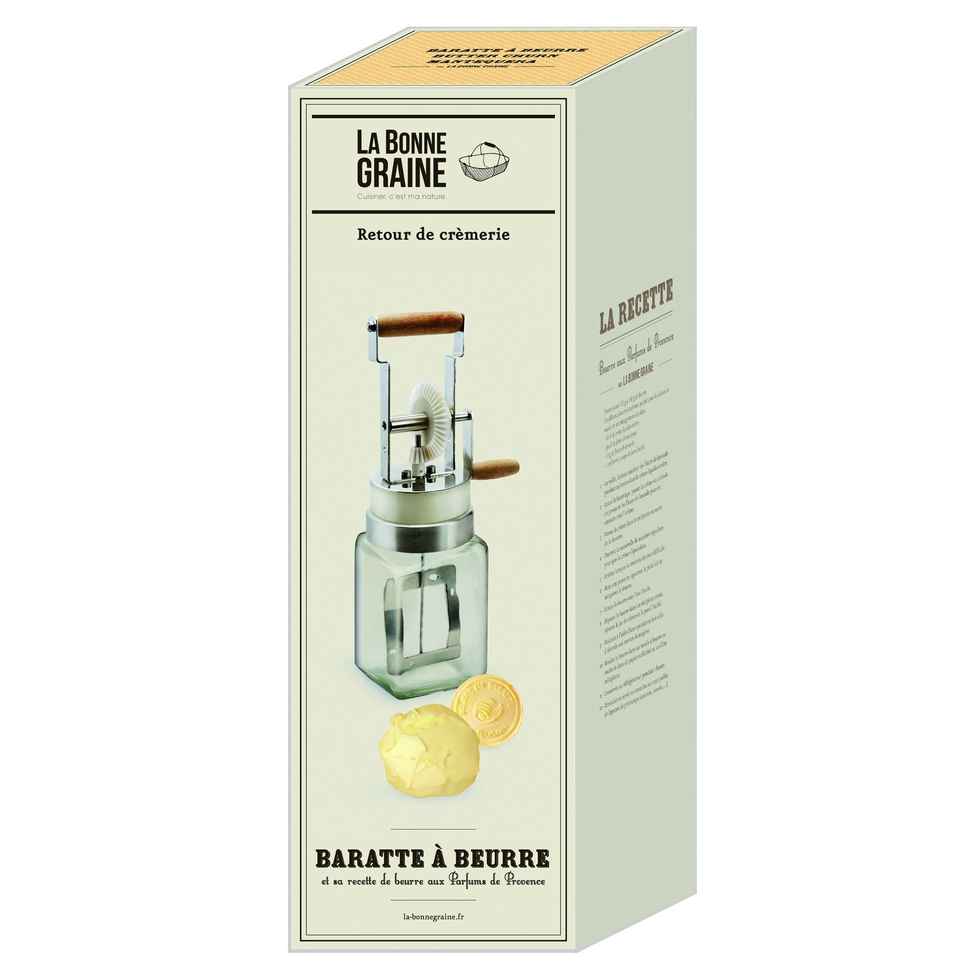 Louis Tellier Stainless Steel Butter Churn, 4.5 x 4.5 x 15.7 inch