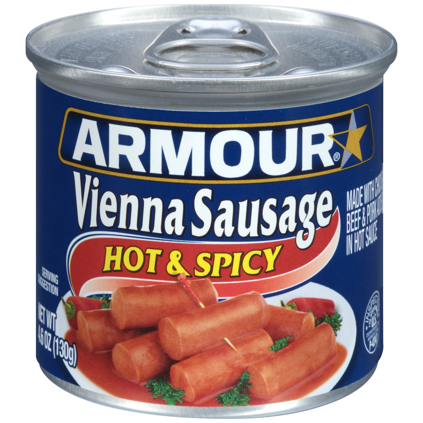 Armour Hot and Spicy Vienna Sausage, 4.6 Ounce -- 24 per case.