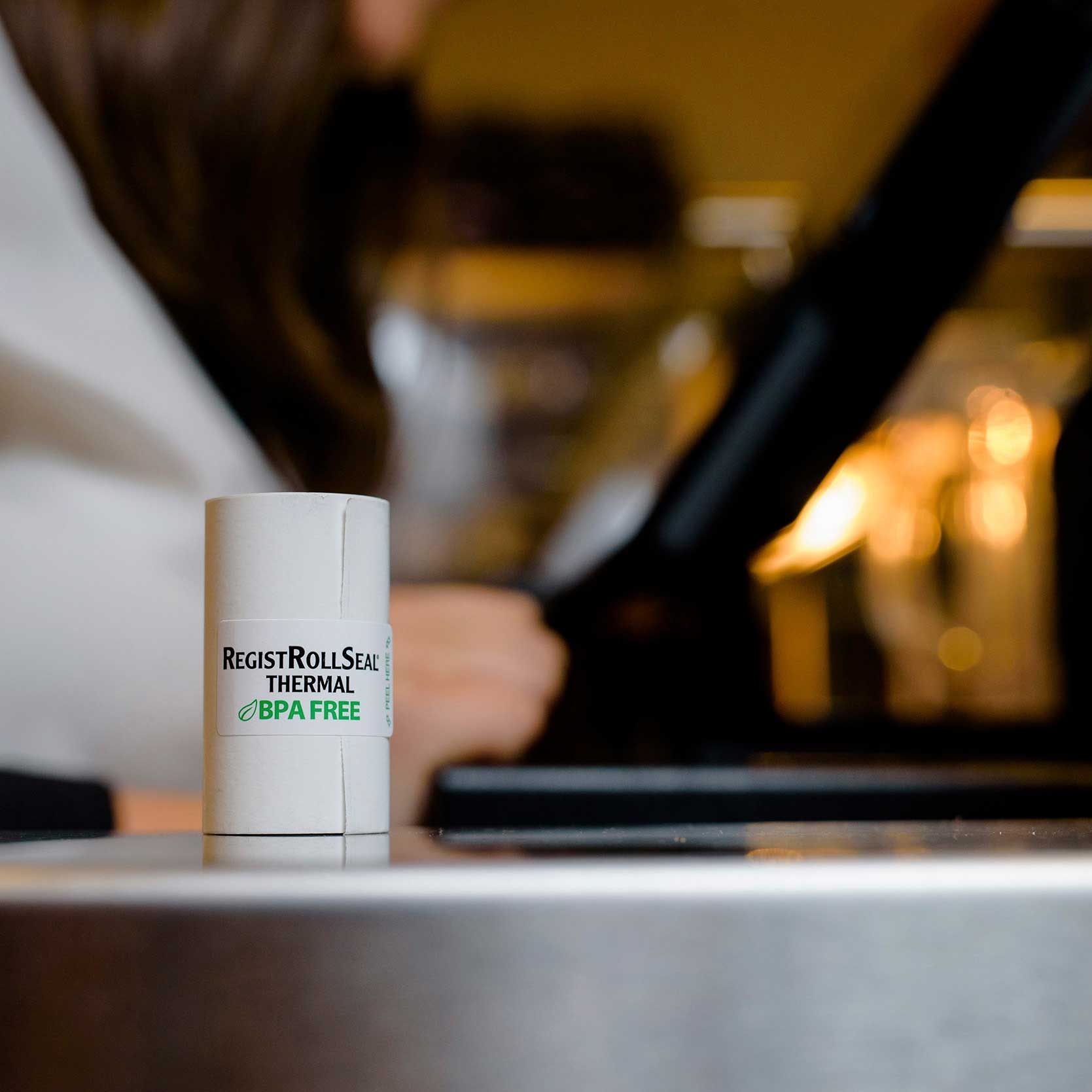 National Checking Thermal White 1 Ply Register Roll -- 50 rolls per case.