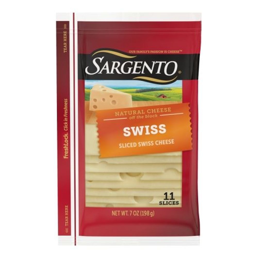Sargento Swiss Natural Cheese Slices, 7 Ounce - 9 per case