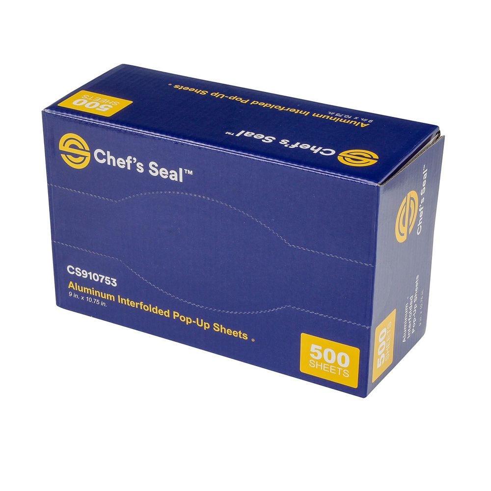 Chef's Seal Aluminum Silver Foil Interfolded Pop Up Sheet, 9 inch x 10.75 inch -- 3000 per case