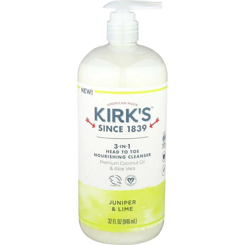 Kirks Juniper and Lime 3 in 1 Head to Toe Nourishing Cleanser, 32 Fluid Ounce