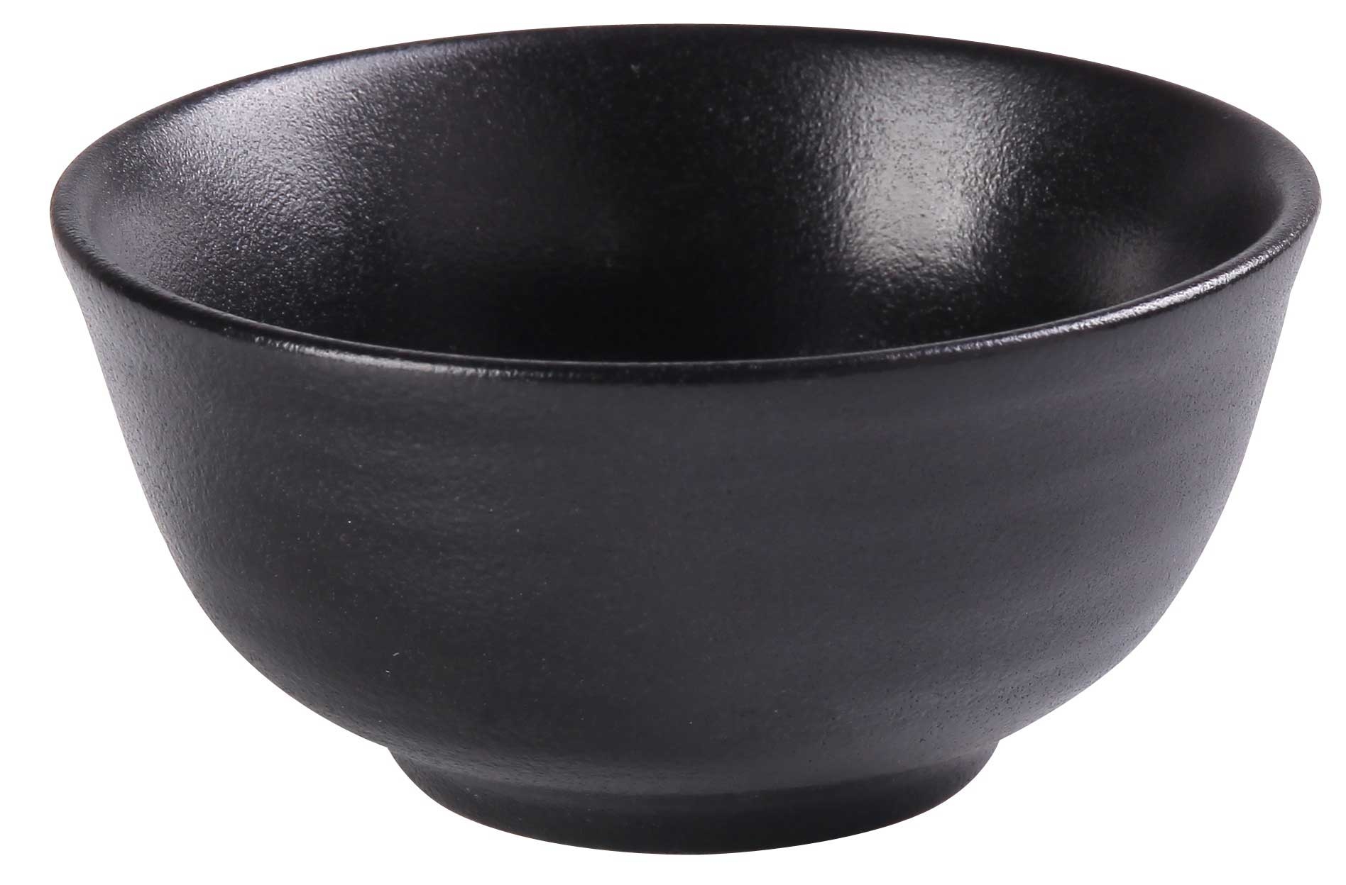 Yanco Noble Black Color Glazed Porcelain Black Rice Bowl, 10 Ounce -- 36 per case