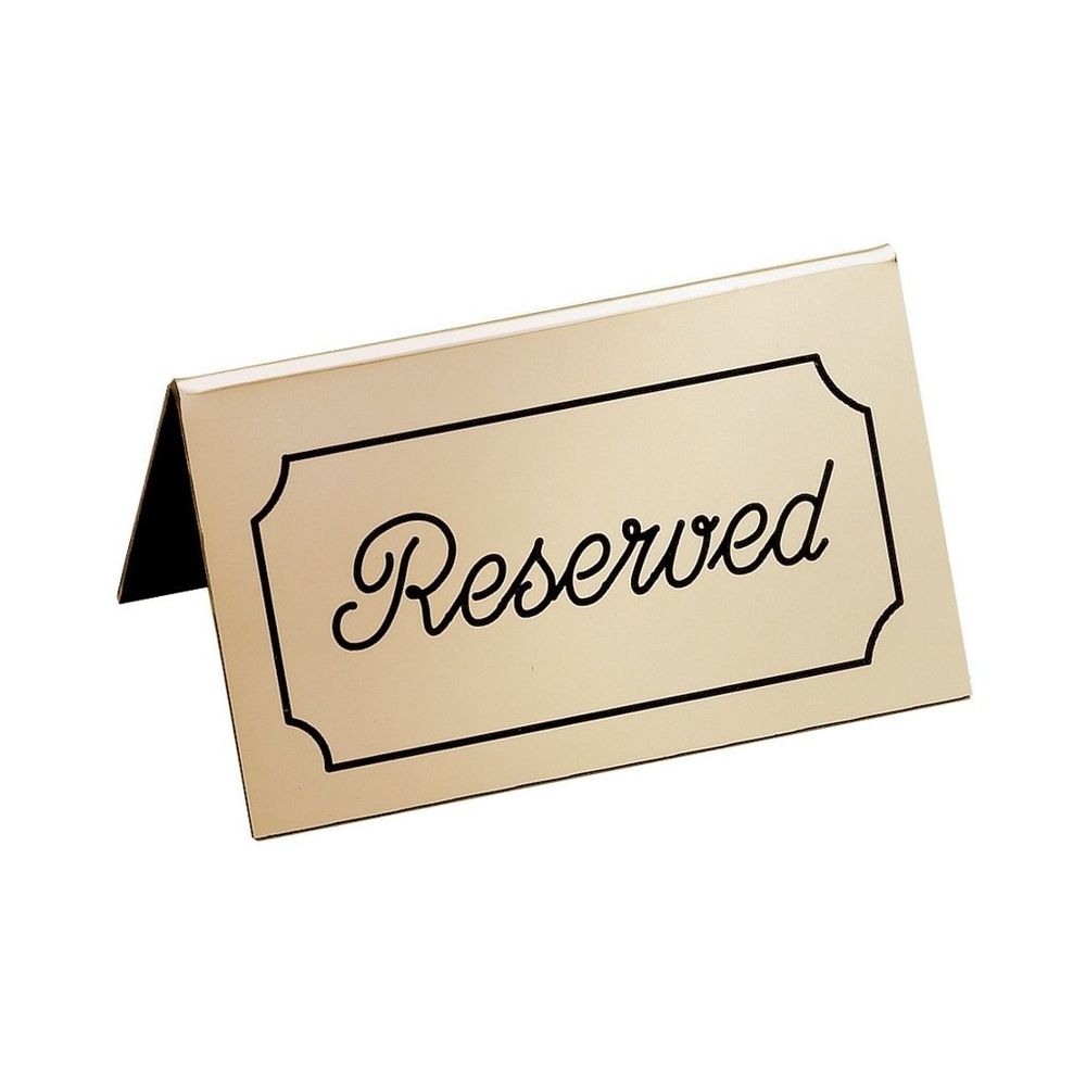 Cal-Mil Gold with Black Double-Sided Reserved Tent Sign, 5 x 1 x 3 inch -- 12 per case