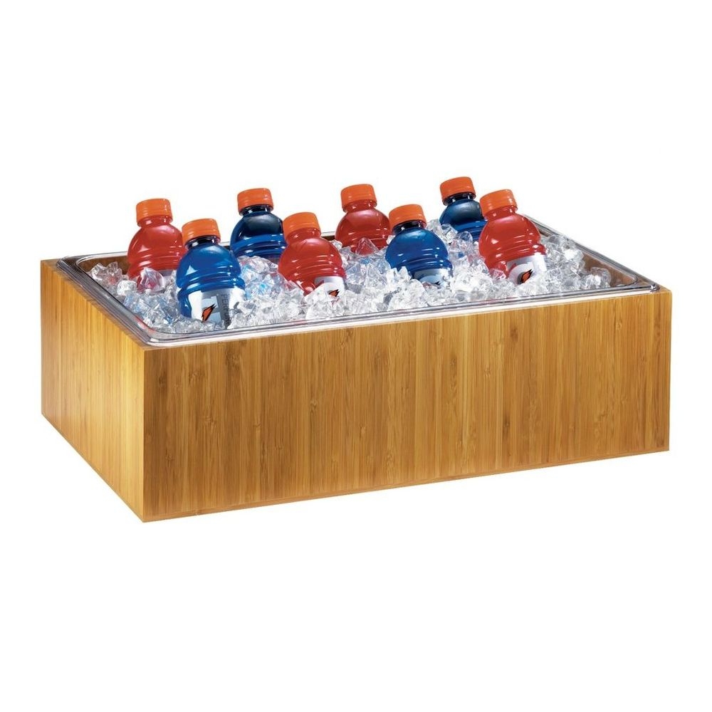 Cal-Mil Bamboo Ice Housing with Clear Pan, 12 x 20 x 6.5 inch