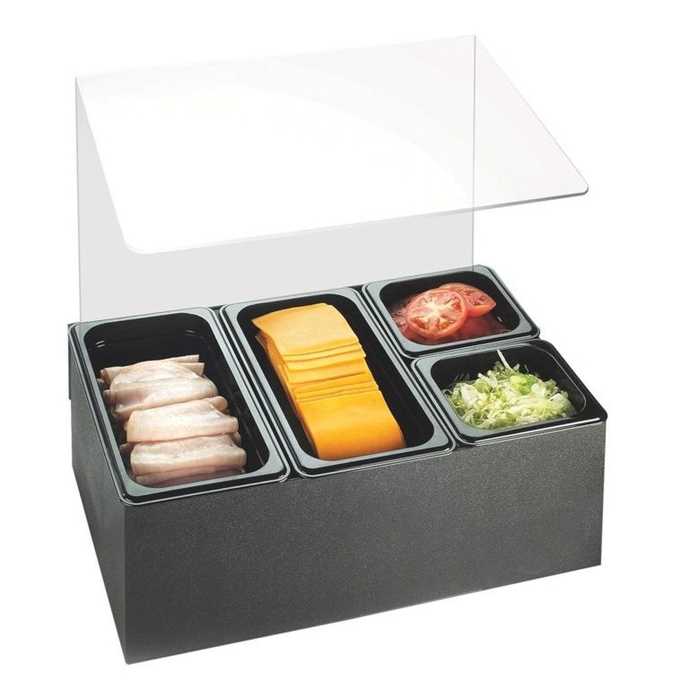 Cal-Mil Classic Large Four Condiment Bar with Pans, 20.5 x 12.75 x 19.75 inch