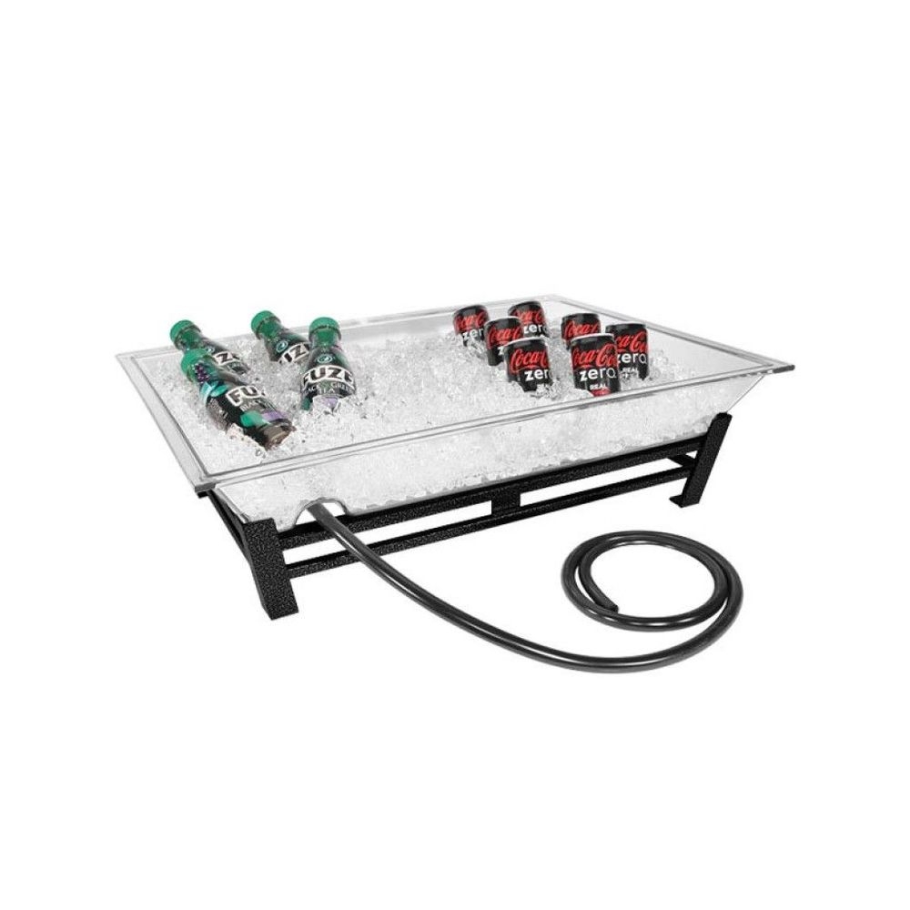 Cal-Mil Small Ultimate Black Ice Housing System with Ice Pan Drainage Hoseand LED Lighting, 19 x 27 x 8 inch