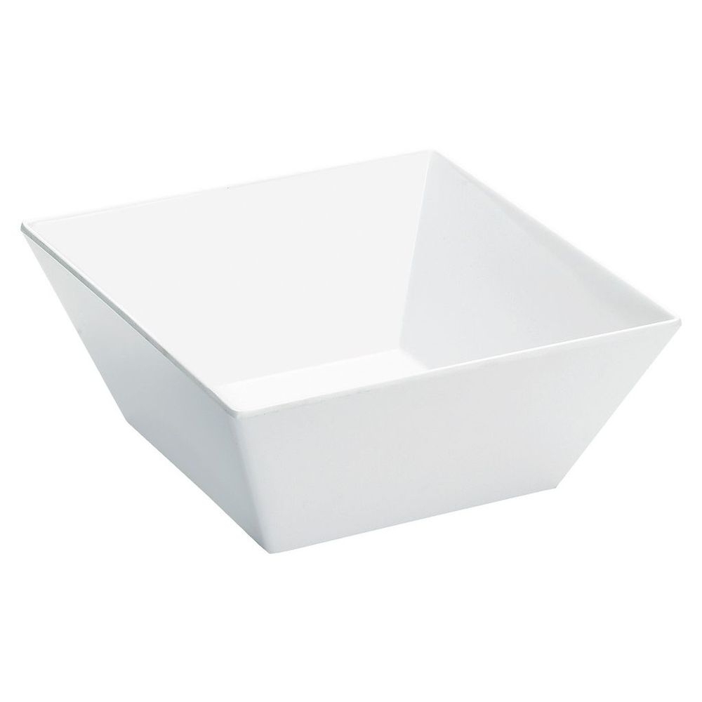 Cal-Mil White Melamine Large Square Bowl, 12 x 12 x 5 inch -- 3 per case