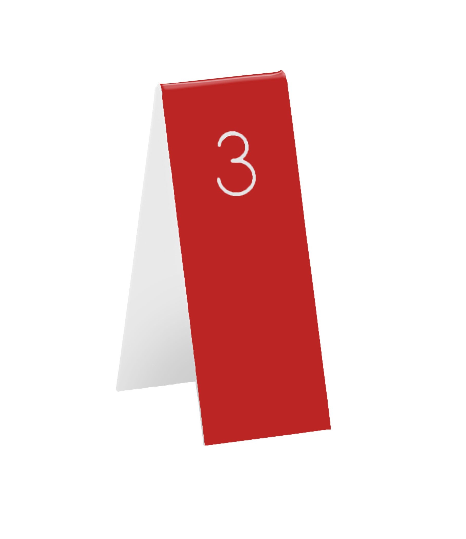Cal-Mil Red with White Engraved Number Tent, 1.75 inch Width x 5 inch Height