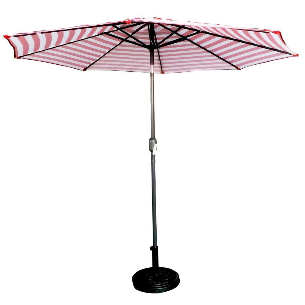 American Maid Aluminum Red and White Stripe Umbrella, 9 feet -- 4 per case