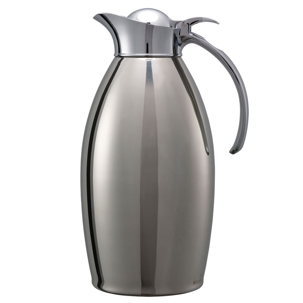 Service Ideas Nicollet Series 18/8 Stainless Steel Polished Finish Vacuum Insulated Carafe with Flip Top, 1.5 Liter Capacity