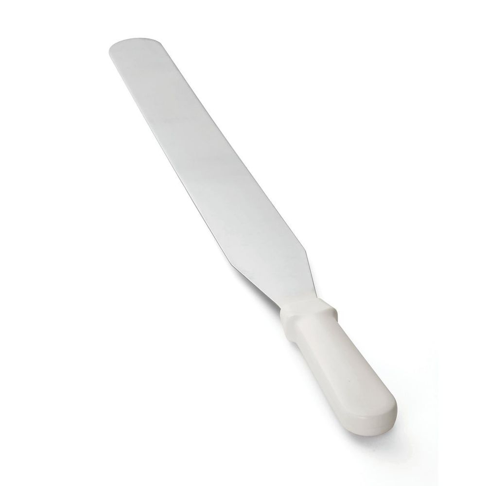 Tablecraft Icing Spatula with White ABS Handle, 14 inch
