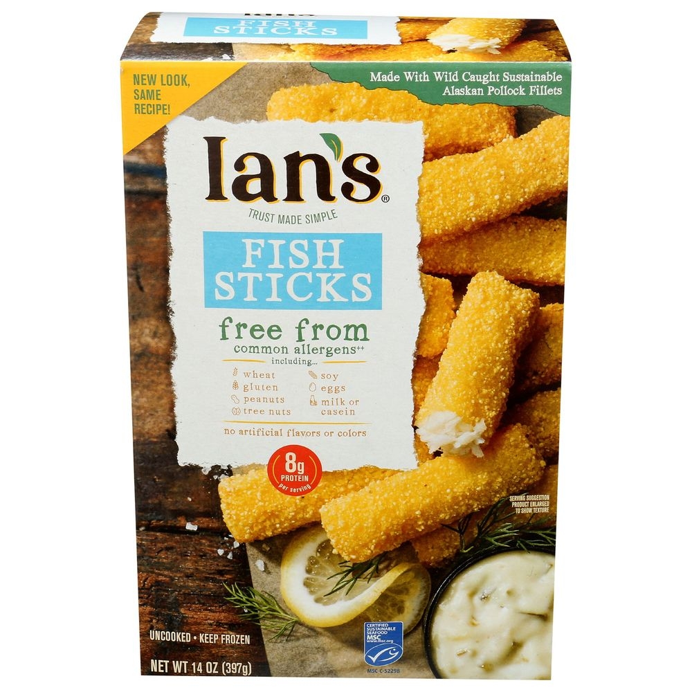 Ians Natural Foods Gluten Free Fish Stick, 14 Ounce -- 8 per case