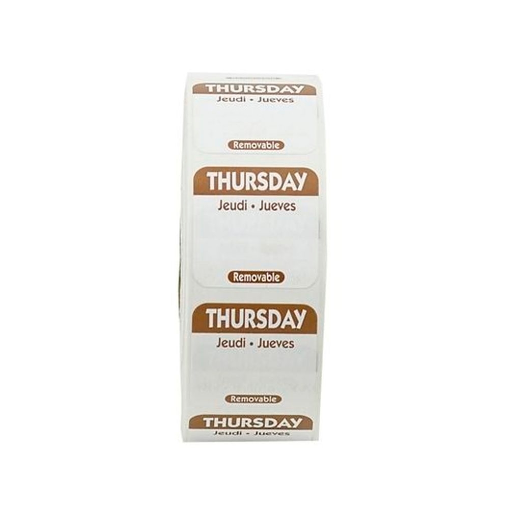 Ncco Removable Trilingual Thursday Label Roll, 3 count