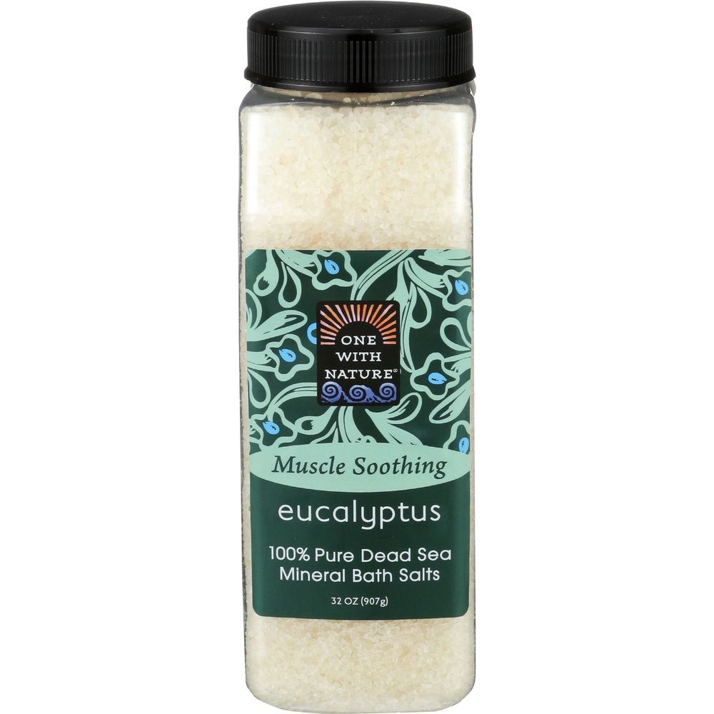 One With Nature Muscle Soothing Eucalyptus Dead Sea Mineral Bath Salt, 32 Ounce