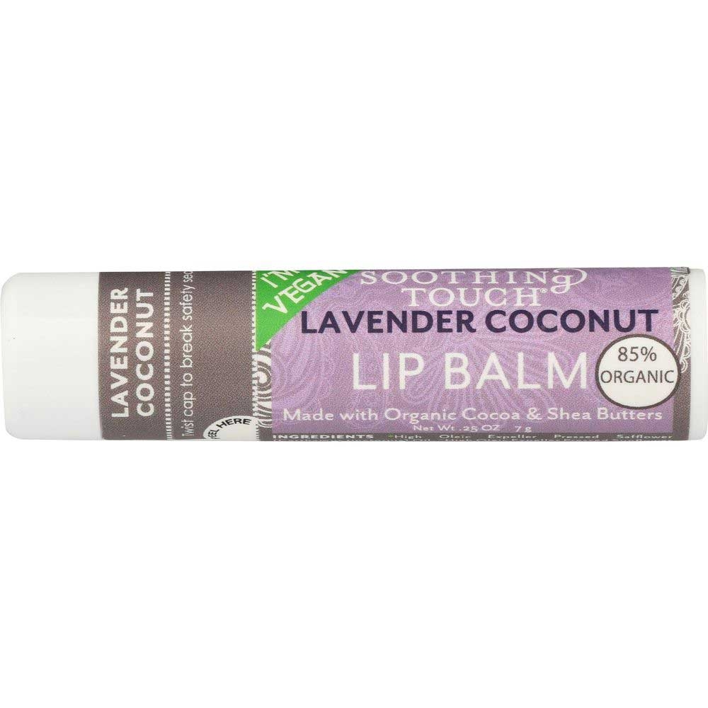 Soothing Touch Lavender Coconut Vegan Lip Balm, 0.25 Ounce -- 12 per case