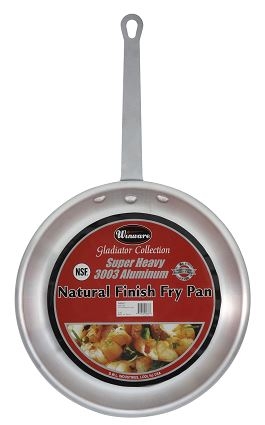Winco Gladiator 3003 Aluminum Natural Finish Fry Pan, 10 inch.