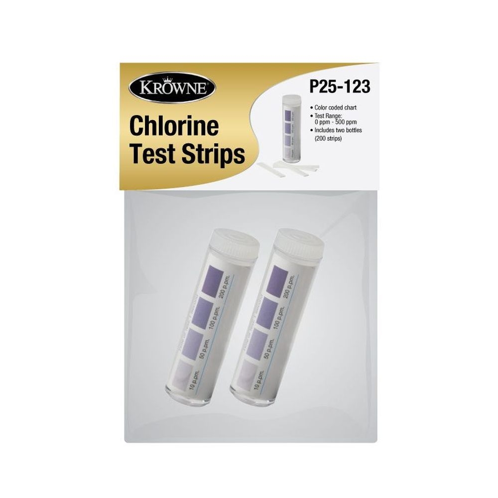 Krowne Chlorine Test Strips with Header, 2 count