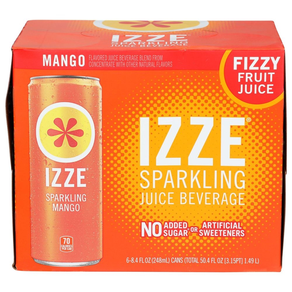 Izze Mango Sparkling Juice, 8.4 Fluid Ounce -- 24 per case