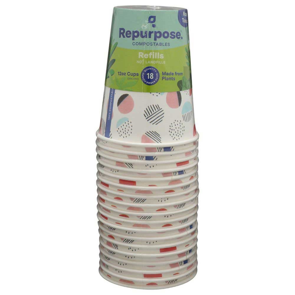 Repurpose Compostable Cup, 12 Ounce - 18 count per pack -- 12 packs per case