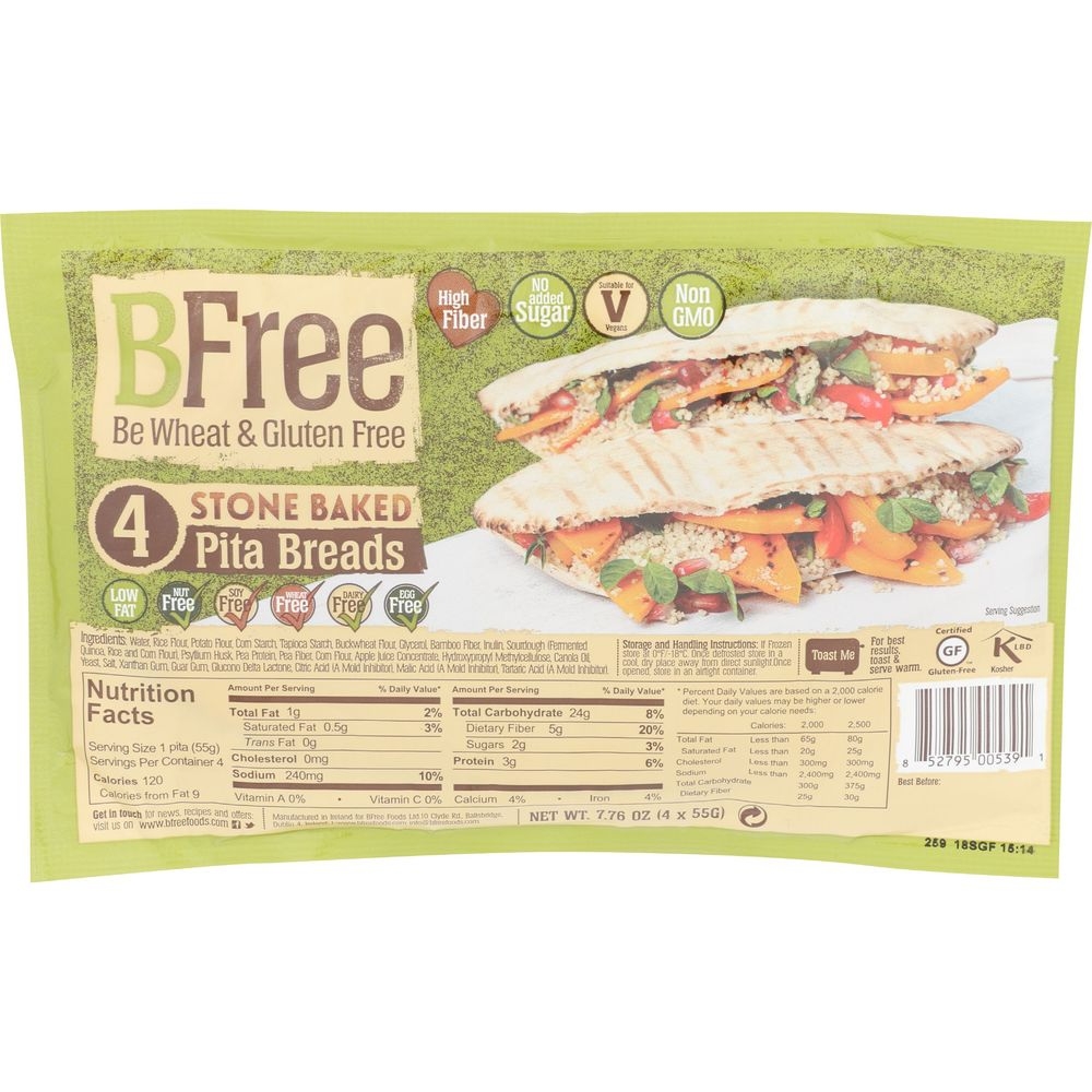 Bfree Stone Baked Pita Bread, 7.8 Ounce -- 12 per case