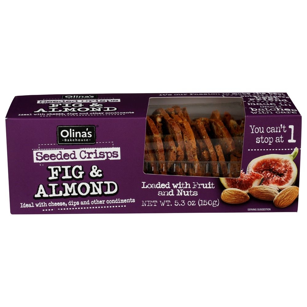 Olinas Bakehouse Fig and Almond Seeded Crisps, 5.3 Ounce -- 12 per case