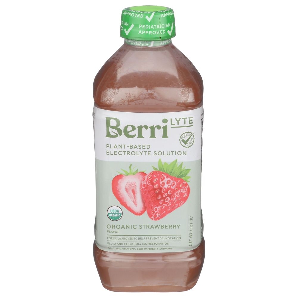 Berri Lyte Organic Strawberry Plant Based Electrolyte Solution, 35.2 Fluid Ounce -- 6 per case