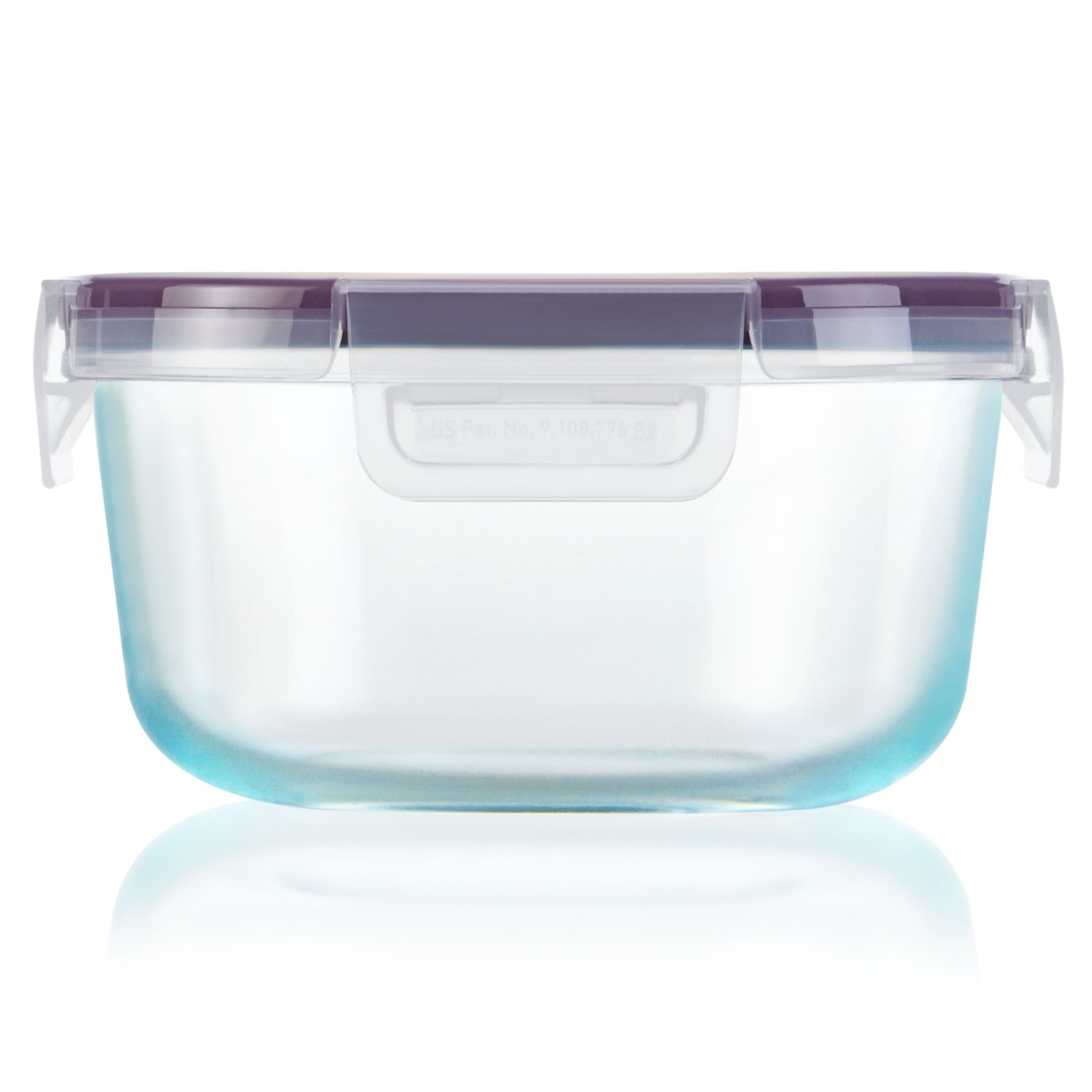 Snapware Total Solution Pyrex Glass 4 Cup Round Food Storage Container with Plastic Lid -- 4 per case
