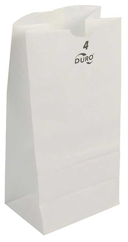 Duro Hilex Poly Standard White Virgin Paper Self Opening Style Grocery Bag, 4 Pound -- 500 per case