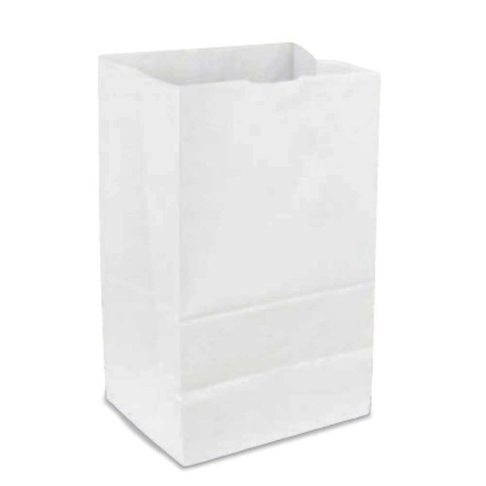 Duro Virgin Paper 25 Pound White 100 Percent Recycled Grocery Bag, 5.25 x 5.25 x 18 inch - 500 per bale