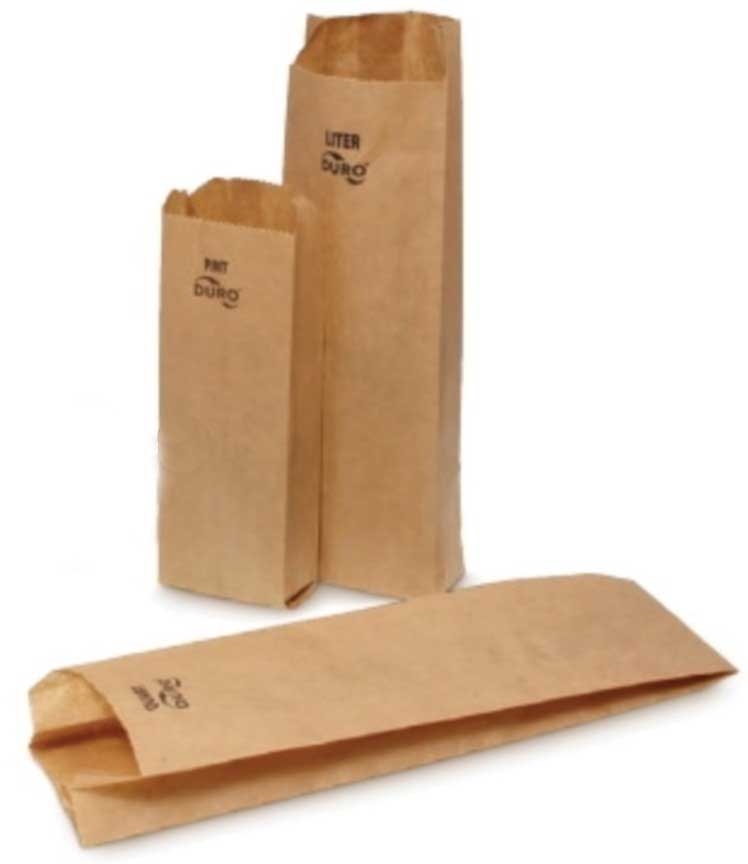 Duro Hilex Poly Kraft Virgin Paper Liquor Bag, 1 Quart -- 1000 per case