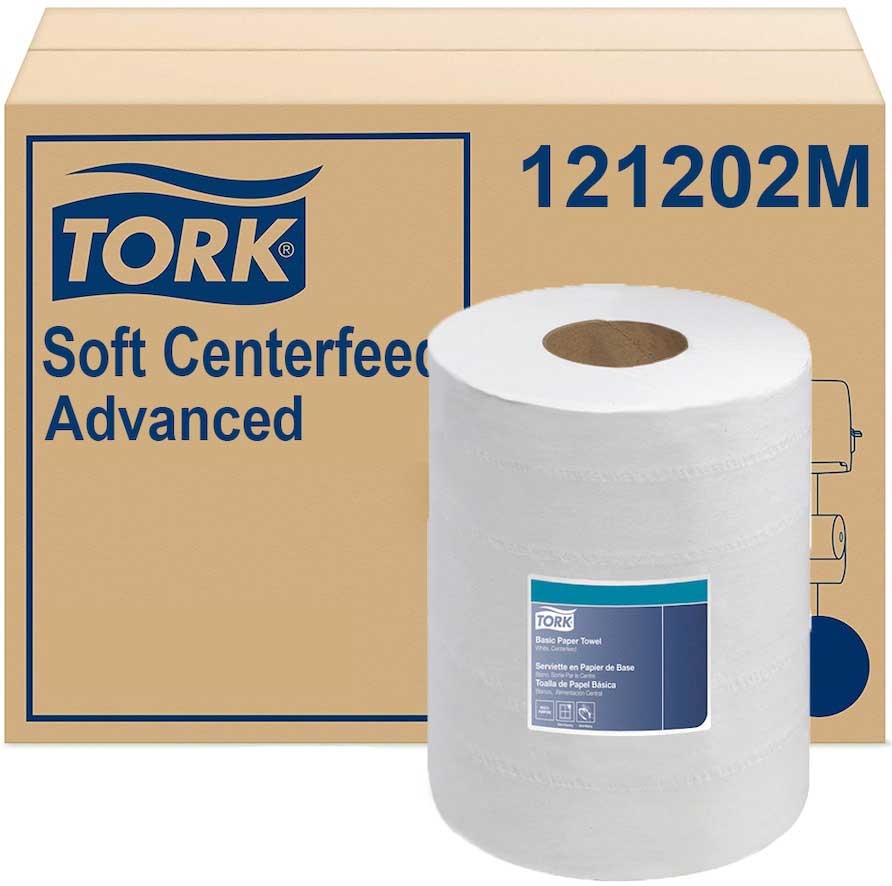 Tork White 2 Ply Advanced Soft Centerfeed Paper Hand Towel, 8.25 inch x 600 feet -- 6 per case