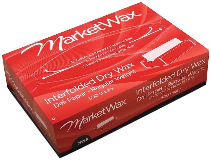 Bagcraft MarketWax MW8 White Interfolded Regular Dry Wax Deli Paper, 8 x 10 3/4 inch -- 6000 per case