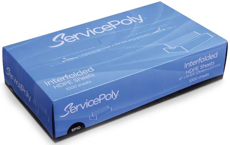 Bagcraft ServicePoly Clear Interfolded Poly Pick Up Sheet, 12 x 10 3/4 inch -- 10 per case