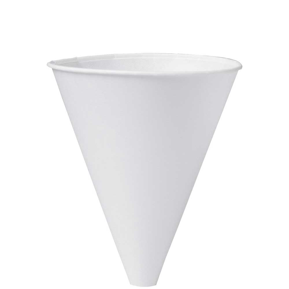 Solo Bare Eco-Forward White Treated Paper Funnel Cup, 10 Ounce Capacity -- 1000 per case