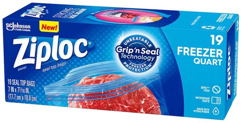 Ziploc Large Freezer Bag, 1 Gallon Capacity -- 250 per case