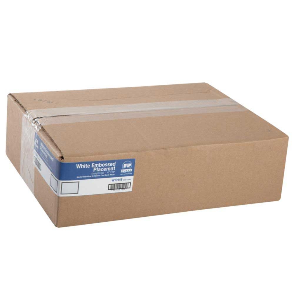 Amercareroyal Polystyrene White Straight Edge Linen Embossing Placemat, 11 x 11 inch -- 1000 per case