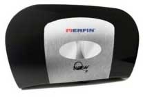 NPS Merfin Black Exclusive Dispenser for 5 inch Jumbo Bath Tissue, 13.5 x 5.3 x 8.5 inch