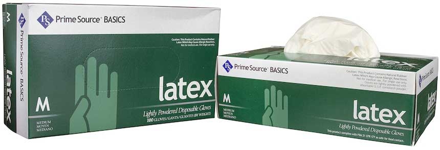 Prime Source Basics White Lightly Powdered Medium Latex Gloves -- 1000 per case