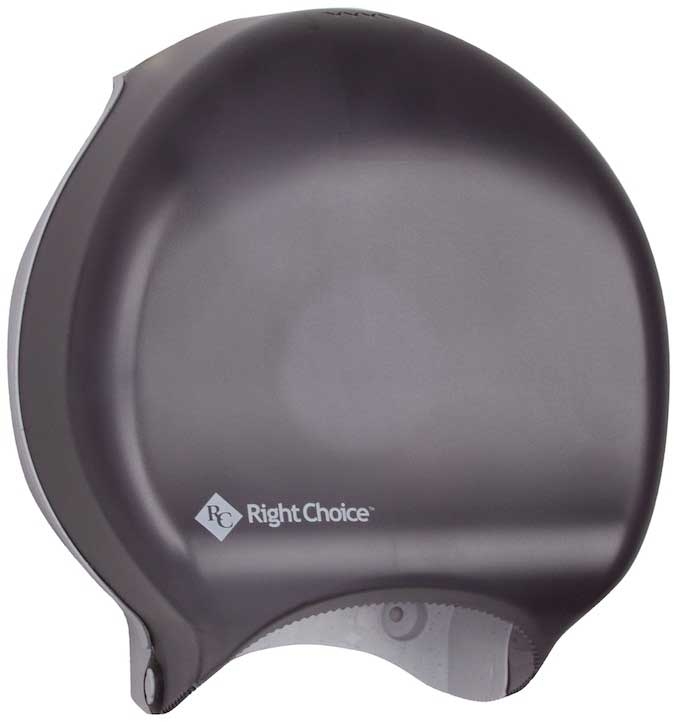 Right Choice Black Single JRT Roll Dispenser, 9 inch